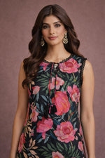 Midnight Bloom Botanical Lawn 3 Piece Suit