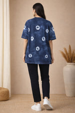 Indigo Tie-Dye Oversized T-Shirt for Women (Cotton) – SN73