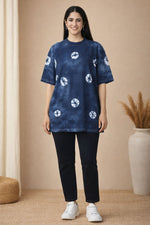 Indigo Tie-Dye Oversized T-Shirt for Women (Cotton) – SN73
