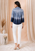 Blue Ombre Rayon Shirt for Women – Stylish Casual Top