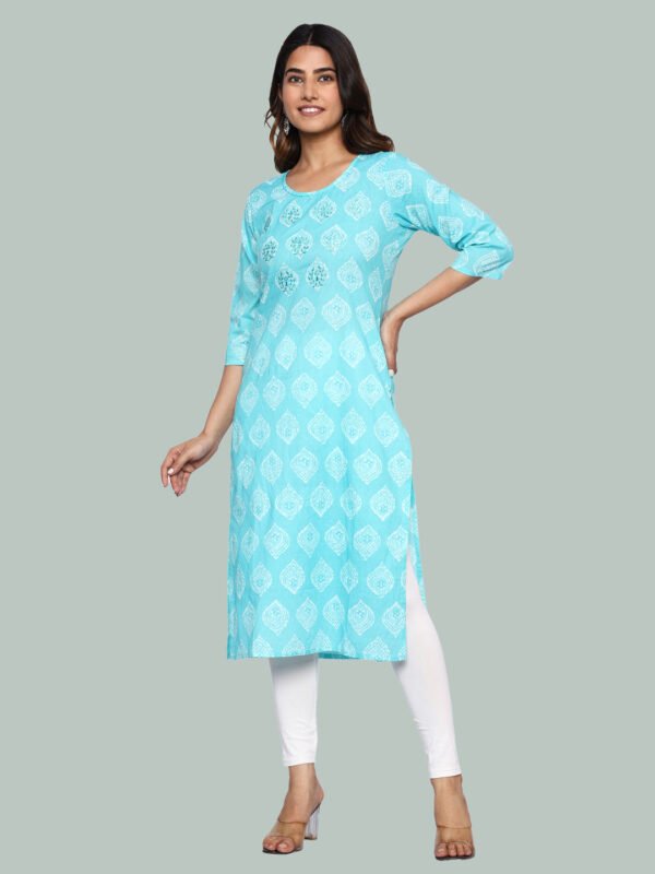 Nitara Blue Cotton Kurta - Image 4