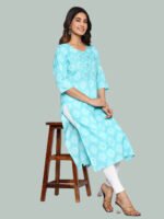 Nitara Blue Cotton Kurta - Image 2