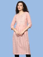Nairiti Peach Kurti Cotton Shifali - Image 7