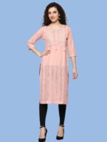 Nairiti Peach Kurti Cotton Shifali - Image 5