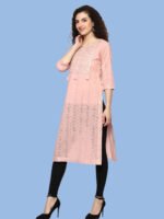 Nairiti Peach Kurti Cotton Shifali - Image 4
