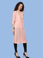 Nairiti Peach Kurti Cotton Shifali - Image 3