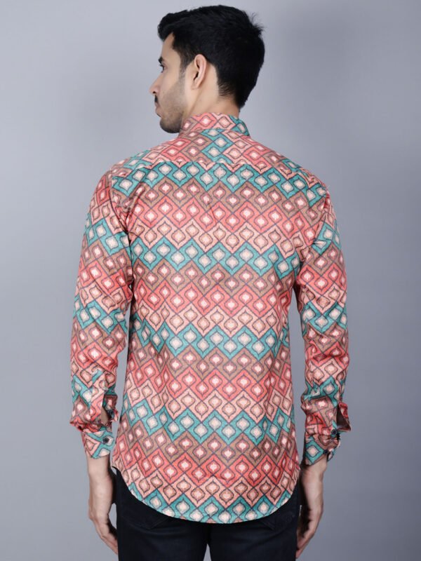 Geometric Print Men's Shirt - Backpose -sn319 by Crazysparkles