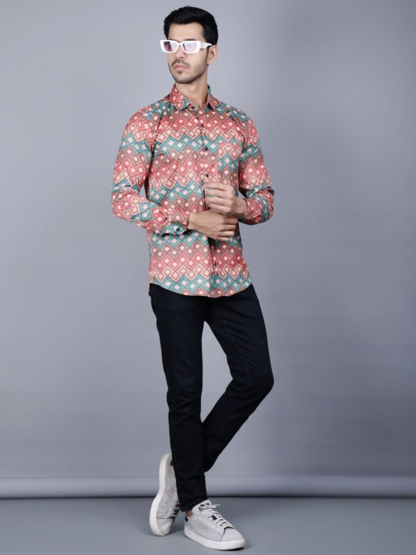 Geometric Print Men's Shirt - Fullpose -sn319 by Crazysparkles