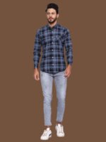 Aldebaran Blue Black Check Casual Shirt - Image 2