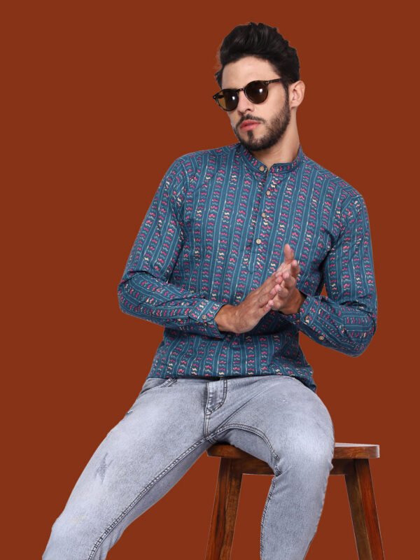Alchiba Blue Casual Kurta - Image 2