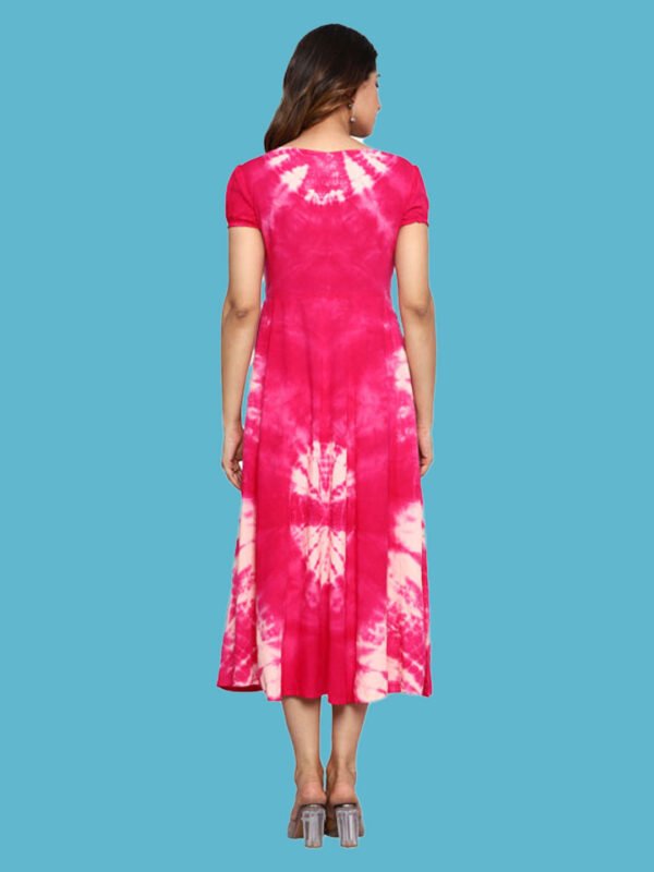 Anvi Pink Rayon Dress - Image 2