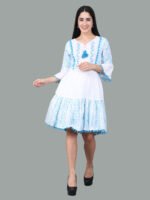 Nainika White Cotton Chikan Mides