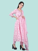 Abhishaa Pink Kurta Set Mul Cotton - Image 2