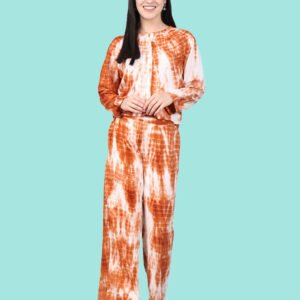Prisha Brown White Rayon Co-ords Set