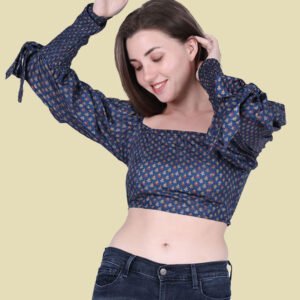 Priti Navy Blue Rayon Top