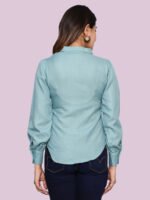 Mrinali Olive Green Rayon Top - Image 2