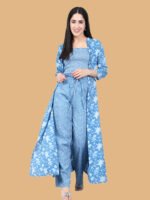 Nilam Blue Crop Top Pant Cotton