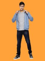 Nandish - Dark Blue Casual Zipper Hoodies - Image 2