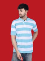 White Blue Color Polo T-shirt