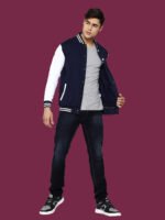 Ekaksh - Dark Blue Casual Varsity Jacket - Image 2