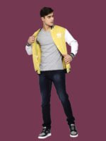 Itish - Yellow Casual Varsity Jacket - Image 2