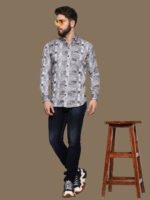 Acrux White Geometric Casual Shirt - Image 2
