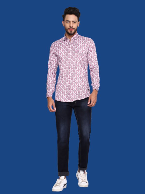 Adhafera Dark Magenta Casual Shirt - Image 2