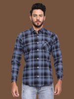 Aldebaran Blue Black Check Casual Shirt