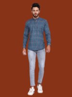 Alchiba Blue Casual Kurta - Image 3