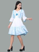 Nainika White Cotton Chikan Mides - Image 2