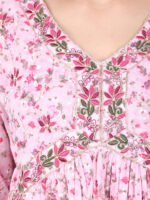 Abhishaa Pink Kurta Set Mul Cotton - Image 3