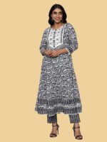 Namita Black Kurta Set Cotton - Image 3