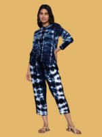Aarvi Navy Blue White Rayon Co-ords Set - Image 3