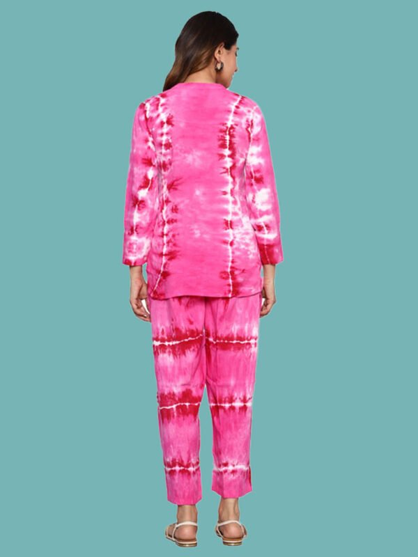 Anvika Pink White Rayon Co-ords Set - Image 3