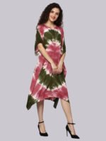 Mahira Pink Green Rayon Kaftan