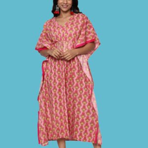 Aadvika Pink Rayon Kaftan