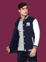 Ekaksh - Dark Blue Casual Varsity Jacket - Image 3
