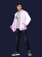 Ishan - Pink Casual Varsity Jacket - Image 3