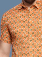 Blomming Flower Orange Casual Shirt - Image 3