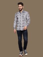 Acrux White Geometric Casual Shirt - Image 3
