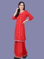 Adithi Red Sharara Modal Muslin - Image 5
