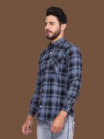 Aldebaran Blue Black Check Casual Shirt - Image 4