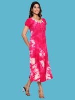 Anvi Pink Rayon Dress - Image 3