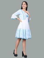 Nainika White Cotton Chikan Mides - Image 3