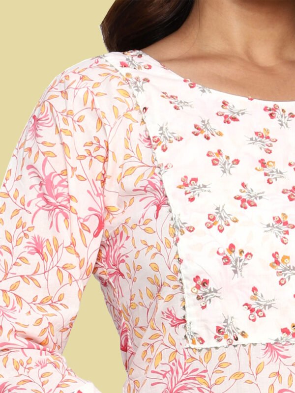 Nandika Pink Kurta Set Cotton - Image 3