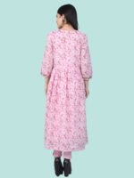 Abhishaa Pink Kurta Set Mul Cotton - Image 4