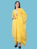 Gouri Yellow Kurti Set Cotton - Image 3
