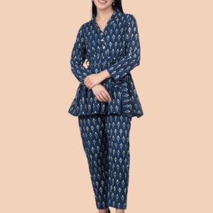 Pritika Blue Co-ord Set Cotton