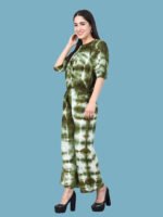 Rutvi Olive Green White Rayon Co-ords Set - Image 3