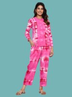 Anvika Pink White Rayon Co-ords Set